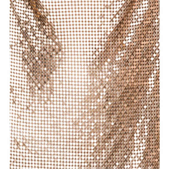 h:ours Imogen Mini Dress Chainmail Metal Links Gold Medieval One Size - Picture 7 of 10